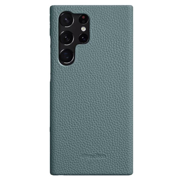 MELKCO Mobilskal för Samsung Galaxy S23 Ultra, Äkta läder, Blå