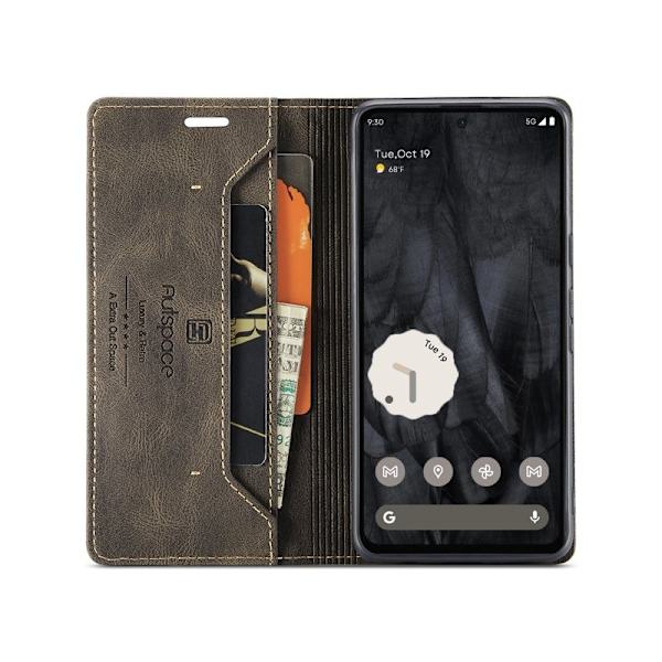 AUTSPACE Google Pixel 8 Pro Wallet Fodral KonstLäder - Kaffe