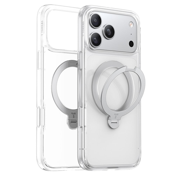 TORRAS Mobilskal till iPhone 17 Pro MagSafe Rotating Kickstand Transparent