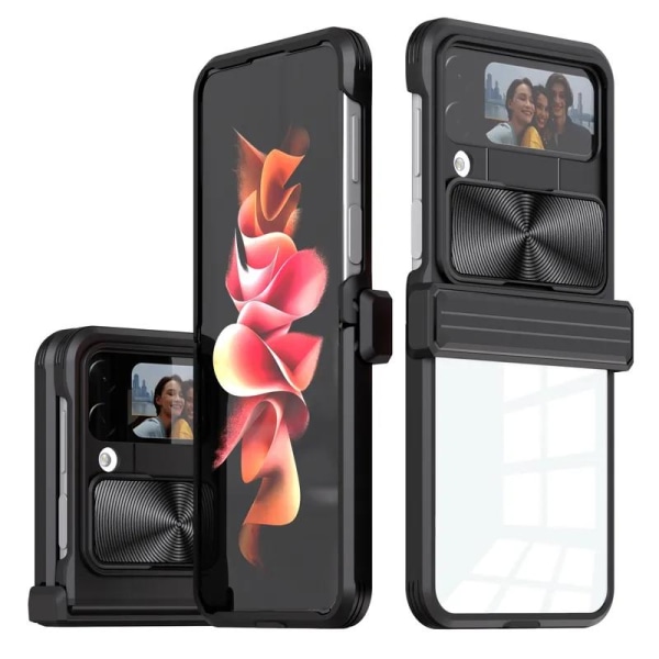 Galaxy Z Flip 4 Mobilskal 360 Kamera Slider - Svart