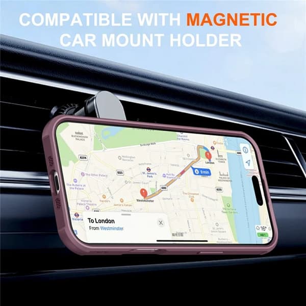 Mobilskal till iPhone Air MagSafe Kickstand TPU + PC - Vinröd Vinröd