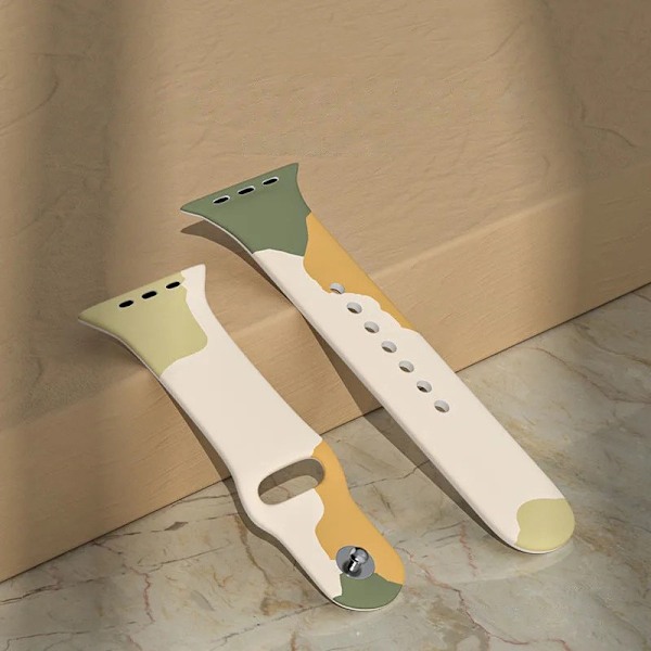 Silicon Camo Apple Watch Band 6/5/4/3/2 (44/42 mm) - Moro LjusGrön Grön