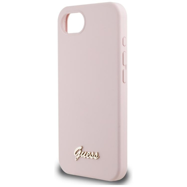 Guess Mobilskal till iPhone 16e MagSafe Silikon Script Metal Logo