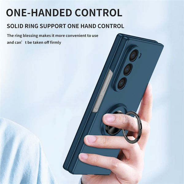 Mobilskal till Galaxy Z Fold7 Rotatable Ring Kickstand - Mörkblå Blå