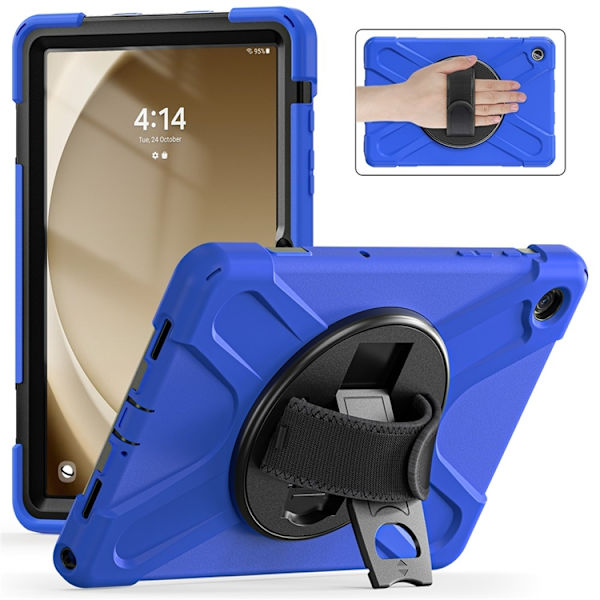 Mobilskal till Galaxy Tab A9 Plus Silikon Rotary Kickstand Blå