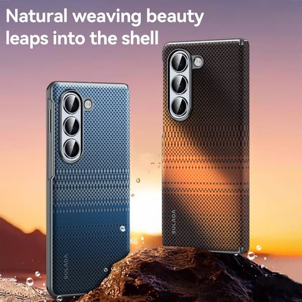 SULADA Mobilskal till Galaxy Z Fold5 5G Shockproof Hård PC Sunset Orange