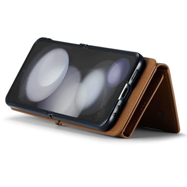 DG.MING Samsung Galaxy Z Flip5 Konstläder Plånboksfodral Magnetisk Brun