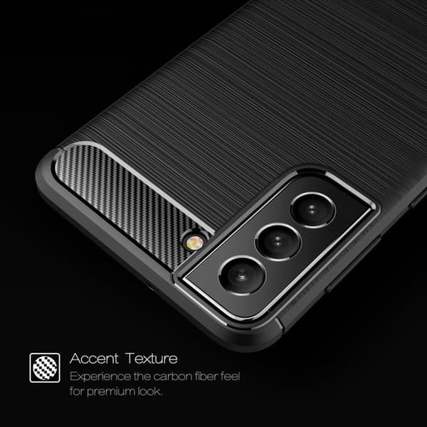 Børstet kulfibercover Galaxy S22 Plus 5G - Sort Black