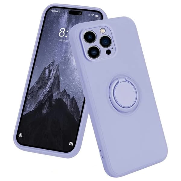 Telefontaske til iPhone 16 Pro Max Silikone Ring - Lilla Lila