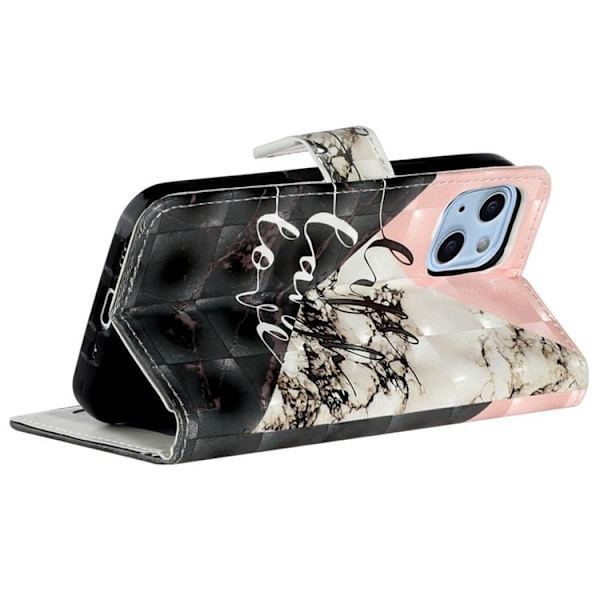 iPhone 14 Plus Plånboksfodral Folio Flip - Svart Marble Svart