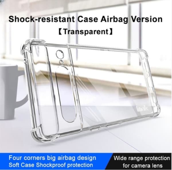 IMAK Google Pixel 7 Pro -kuori, iskunkestävä TPU - läpinäkyvä Transparent