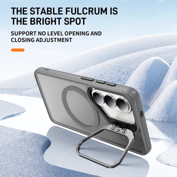 Mobilskal för Samsung Galaxy S26 Plus Magnetiskt Kickstand PC + TPU - Grå