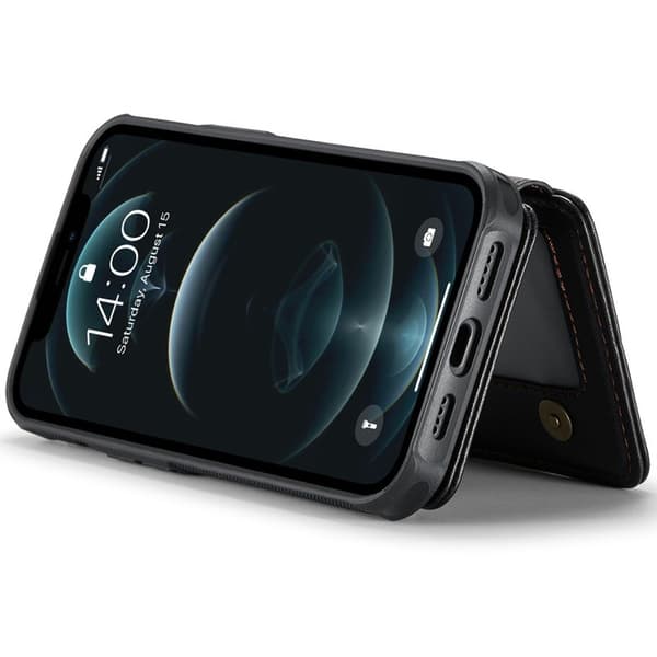 JEEHOOD J05 Mobilskal till iPhone 12 Pro Max Läder med Magnetficka - Svart