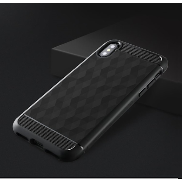 IVSO Geometrisk Hexagon Cover til iPhone XS / X - Sort Black