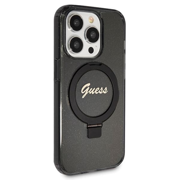 Guess Mobilskal till iPhone 14 Pro MagSafe MagSafe Ring Stand Glitter