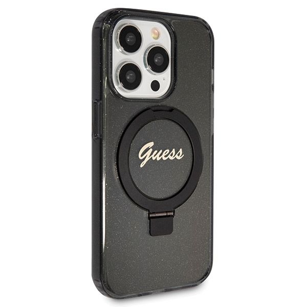 Guess telefontaske til iPhone 14 Pro MagSafe MagSafe Ringstativ Glitter