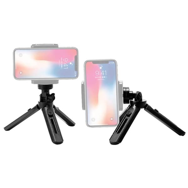 Mini Tripod telefonholder selfiestang GoPro Sort Black