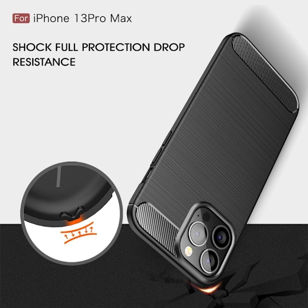 Carbon Fiber Texture Skal iPhone 13 Pro Max - Svart Svart