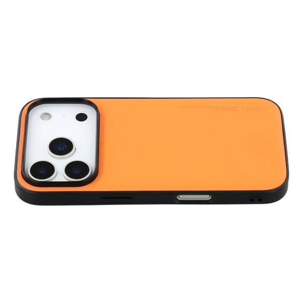X-LEVEL Bojue-3 Mobilskal till iPhone 17 Pro Läderbelagd Orange