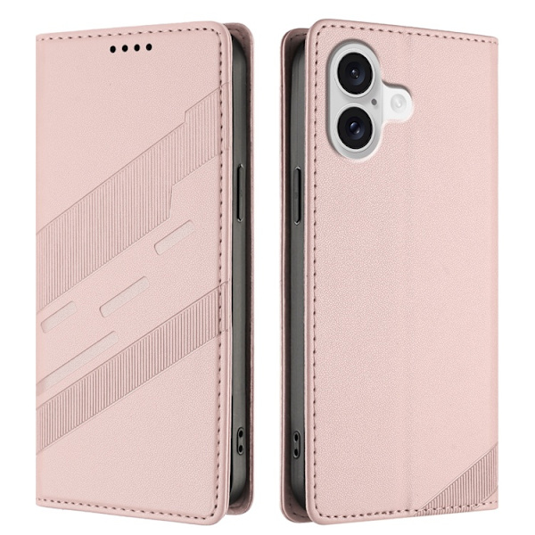 iPhone 17 Plånboksfodral Punk Style Imprinted - Rosa Rosa
