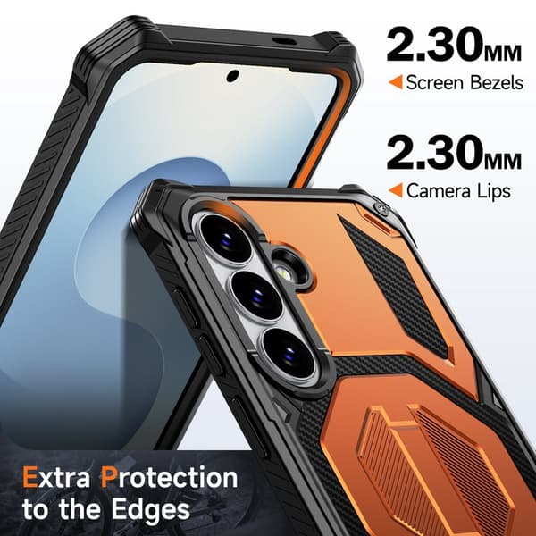 Mobilskal för Samsung Galaxy S26 Plus Magnetiskt TPU + PC Kickstand - Orange
