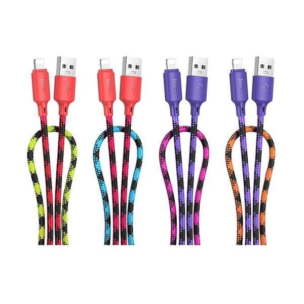 HOCO USB-A til Lightning Kabel 2.4A 1m Nylon X116 - Gradient Rød Röd