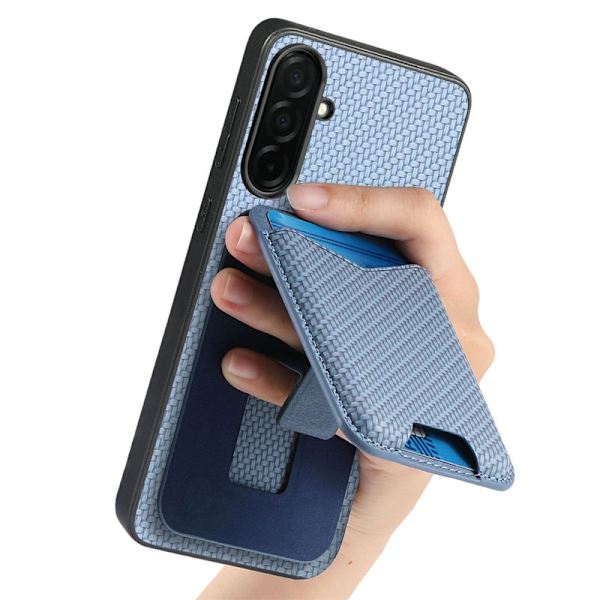 CASENEO Mobilskal för Samsung Galaxy S26 Fällbart stativ Konstläder - Blå