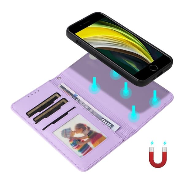 BETOPNICE iPhone 6/6s/7/8/SE Plånboksfodral Konstläder - Lila