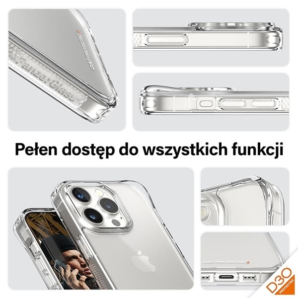 PanzerGlass Mobilskal till iPhone 15 Pro D3O Military 3x - Transp