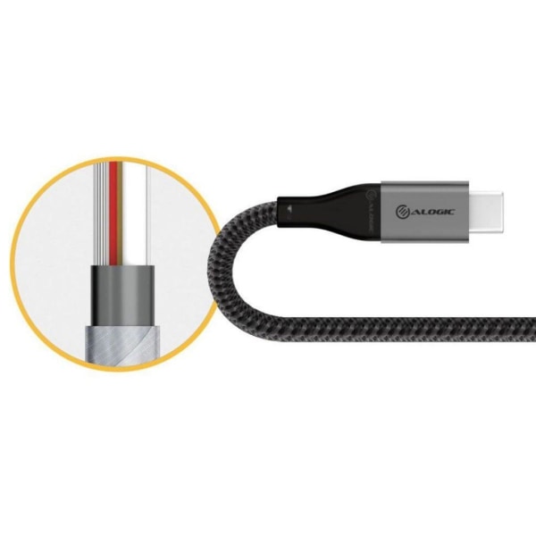 ALOGIC Ultra USB-A till USB-C kabel 30cm - Rymdgrå grå