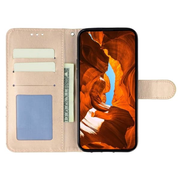 Samsung Galaxy S26 Plus Plånboksfodral Konstläder Flip med Rem - Roséguld