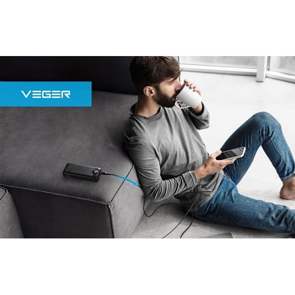 VEGER Powerbank 20000 mAh PD QC 3.0 2A 20W L20S - Svart Svart