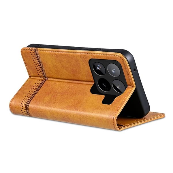 AZNS Xiaomi 15 Pro Plånboksfodral Konstläder - Brun