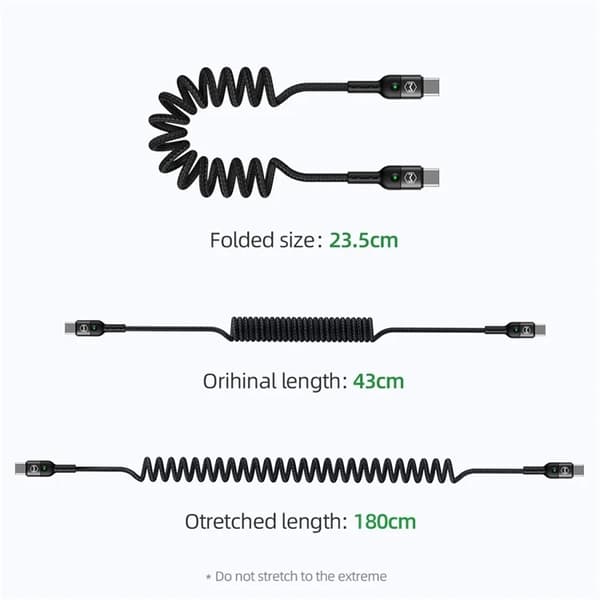 MCDODO USB-C - USB-C 60W Kabel 0.43m PD MDD - Svart Svart