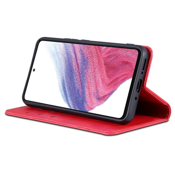AZNS Samsung Galaxy A35 5G Plånboksfodral i Konstläder - Röd