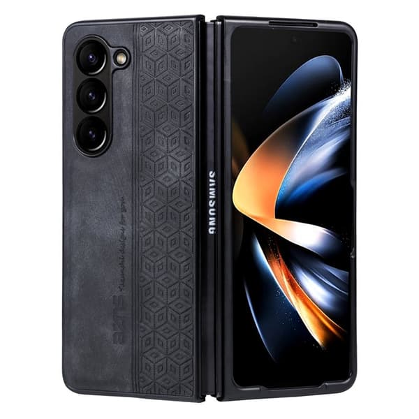 AZNS Samsung Galaxy Z Fold5 Plånboksfodral Konstläder - Svart