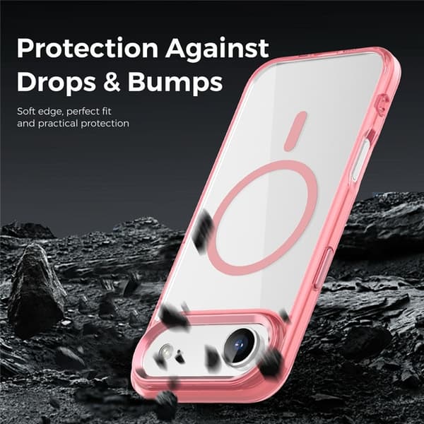 Mobilskal till iPhone Air MagSafe TPU+PC - Transparent Rosa Rosa