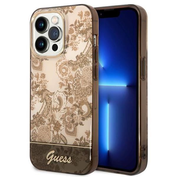 GUESS iPhone 14 Pro Max Skal Porcelain Collection - Ocher