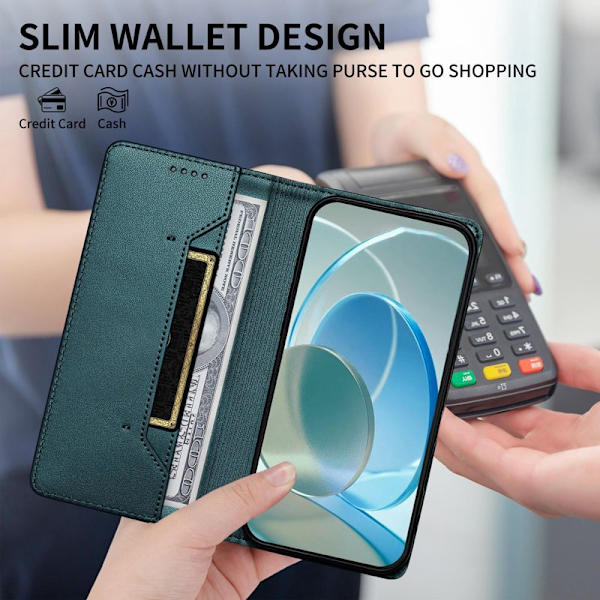 Plånboksfodral för Samsung Galaxy S26 Plus Ställfunktion Konstläder - Grön