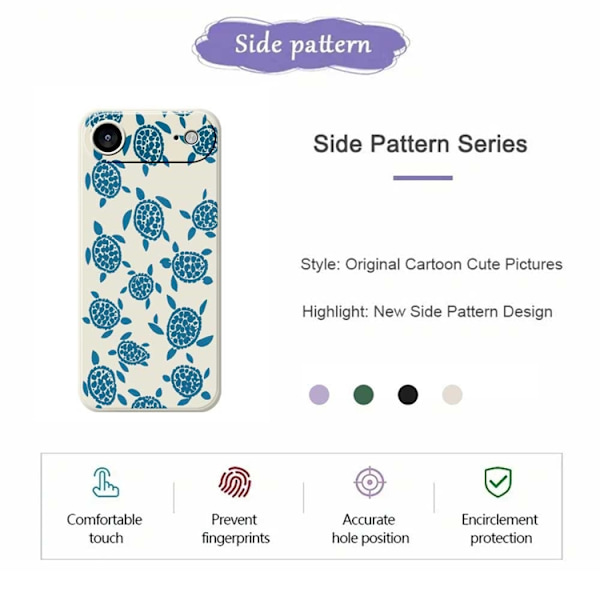Mobilskal till iPhone Air Turtle Pattern Straight Edge - Lila Lila