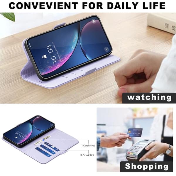 BINFEN Samsung Galaxy S26 Plus Plånboksfodral Konstläder Flip Folio - Lila