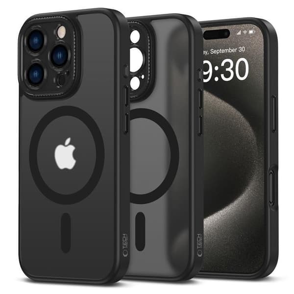 Tech-Protect Mobilskal till iPhone 16 Pro Magsafe Magcam - Matt Svart Svart