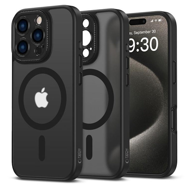Tech-Protect Telefontaske til iPhone 16 Pro Magsafe Magcam - Matt Sort Svart