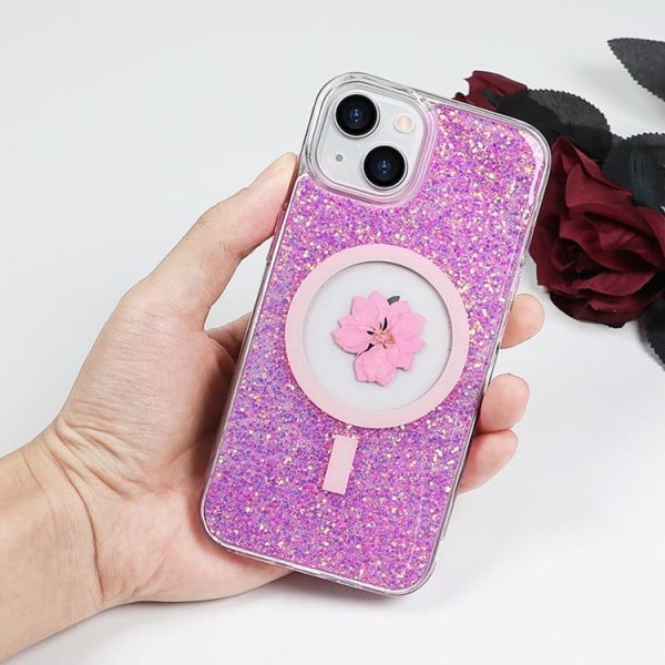 BOOM iPhone 13 Mobilskal Magsafe Drop-Proof - Vit Flower