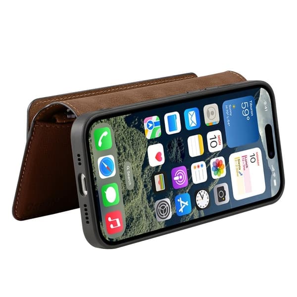CASENEO MW-02 iPhone 16 Plånboksfodral Konstläder - Brun