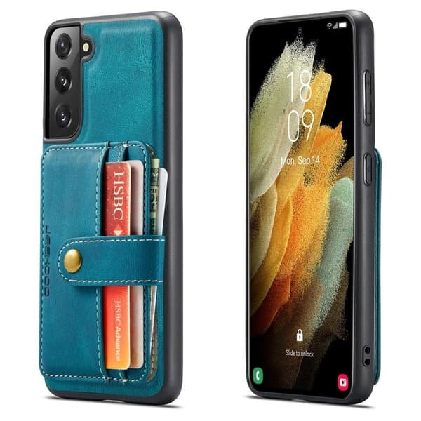 JEEHOOD Mobilskal till Samsung Galaxy S22+ med RFID Skydd - Blå