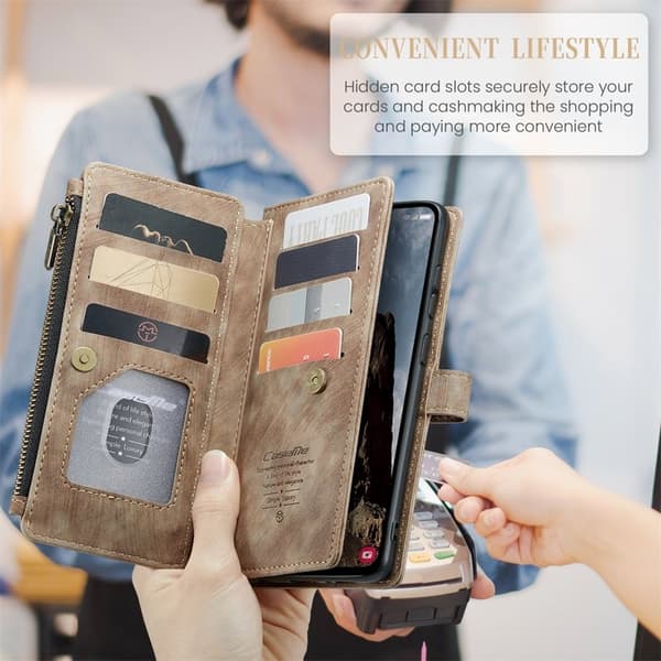 CASEME Konstläder Plånboksfodral för Samsung Galaxy A35 5G - Brun