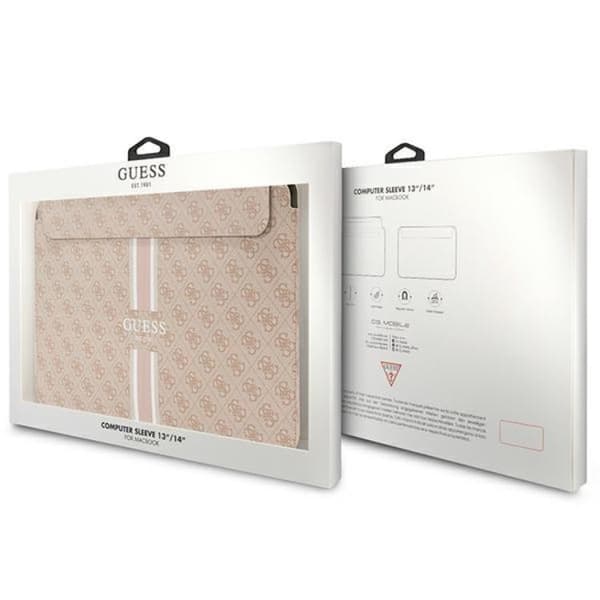 Guess Computer Sleeve 14'' 4G Printed Stripes - Pink Rosa