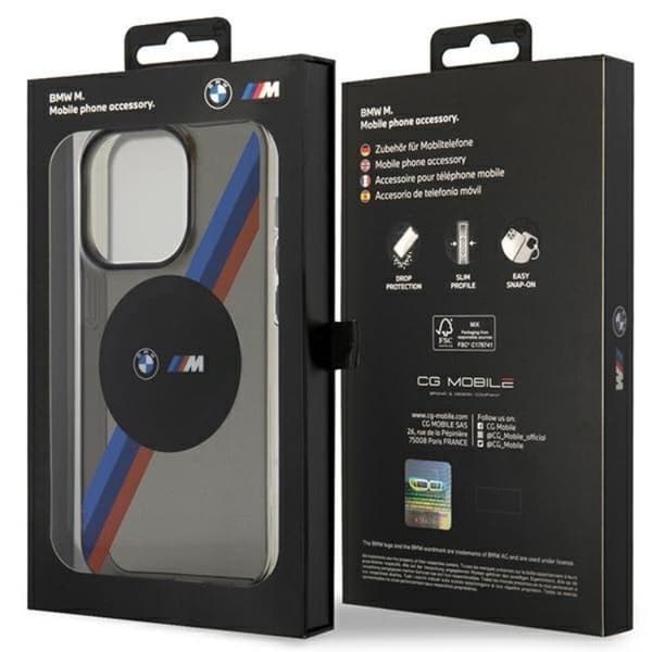 BMW Mobilskal till iPhone 14 Pro Max Magsafe Tricolor Stripes - Grå Grå