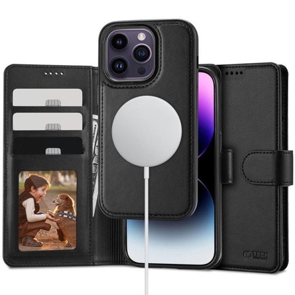 Tech-Protect iPhone 14 Pro Magsafe Plånboksfodral - Svart